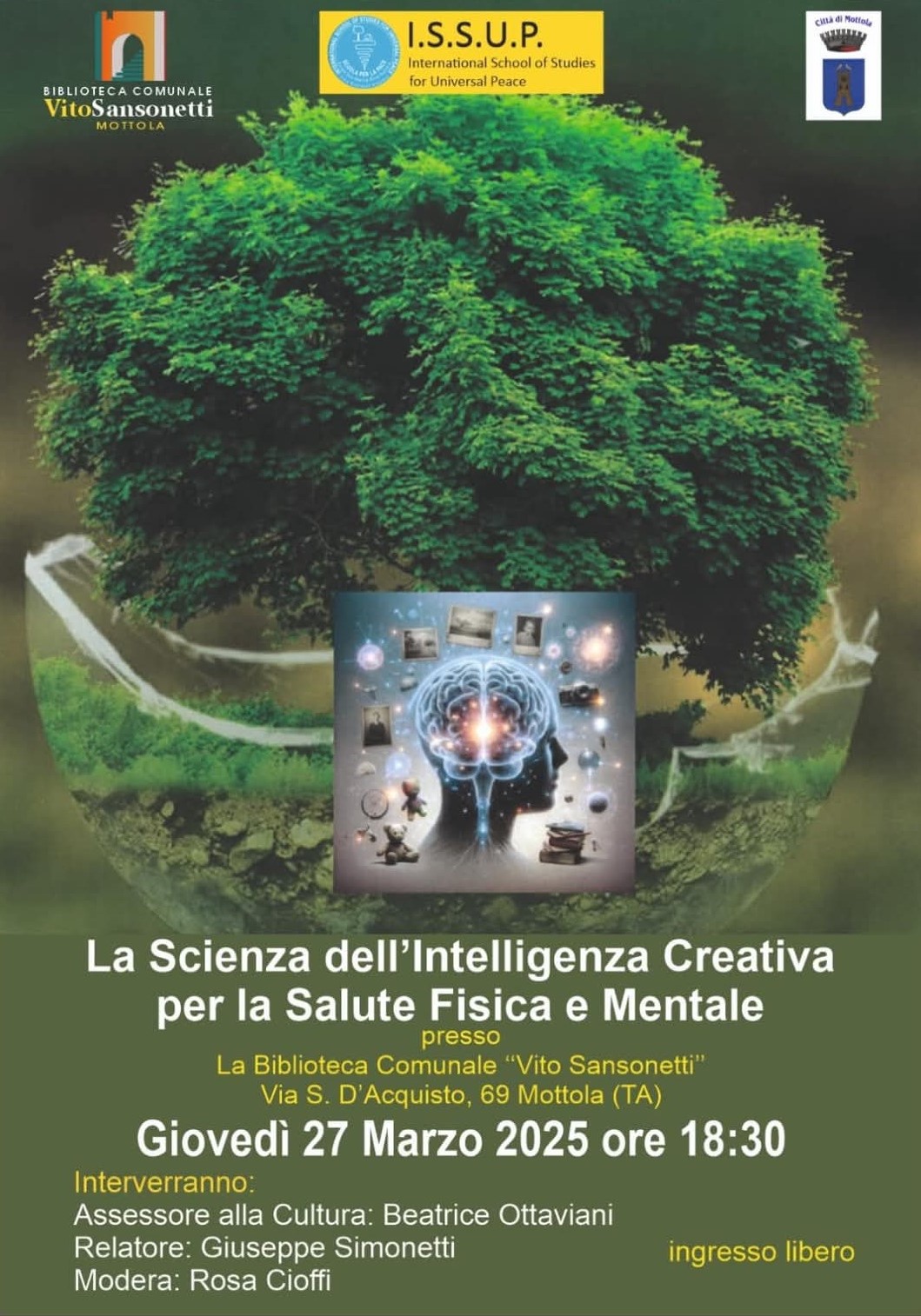 27 Marzo 2025, ore 18.30 | LA SCIENZA DELL'INTELLIGENZA CREATIVA PER LA SALUTE FISICA E MENTALE