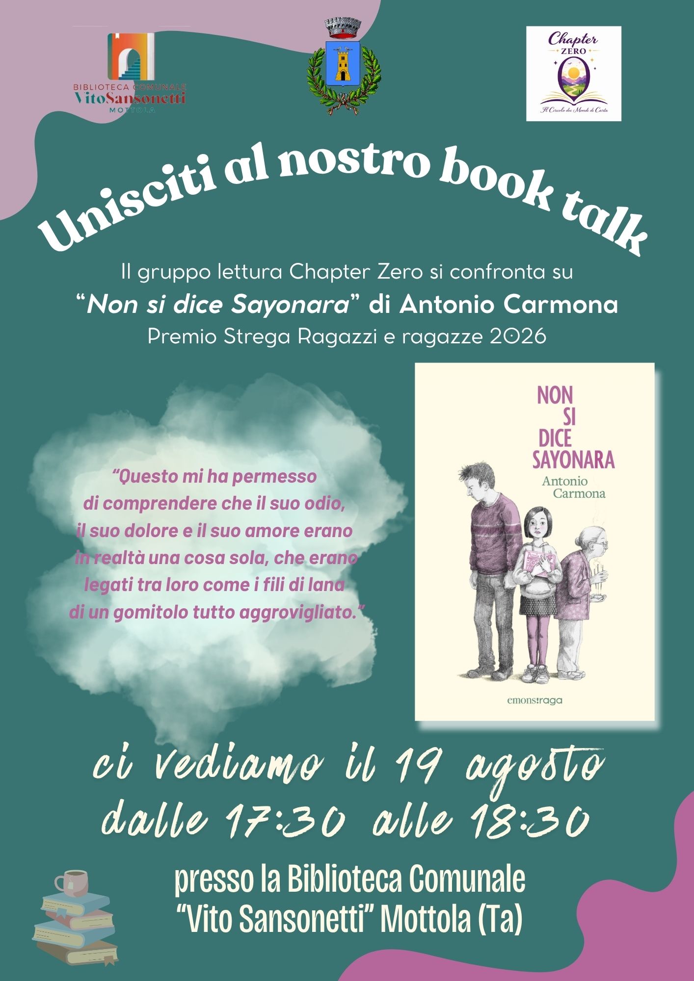 19 Agosto 2026, ore 17.30 | GRUPPO DI LETTURA CHAPTER ZERO