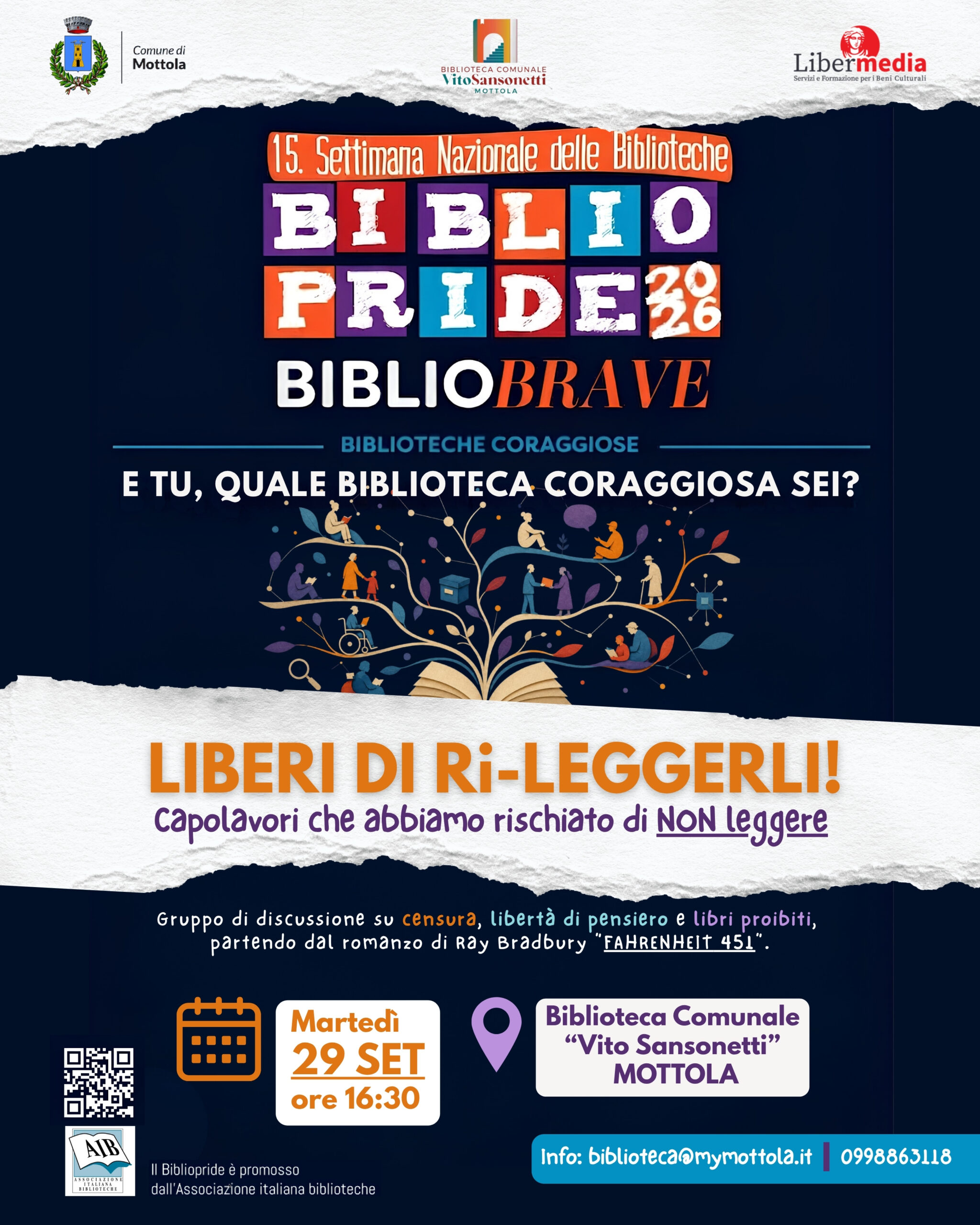 29 Settembre 2026, ore 16:30 | "LIBERI DI RI-LEGGERLI! Capolavori che abbiamo rischiato di non leggere"
